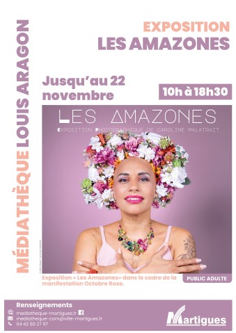 Affiche de l'événement avec la photo d'une femme avec une couronne de fleurs, les mains croisées sur la poitrine.